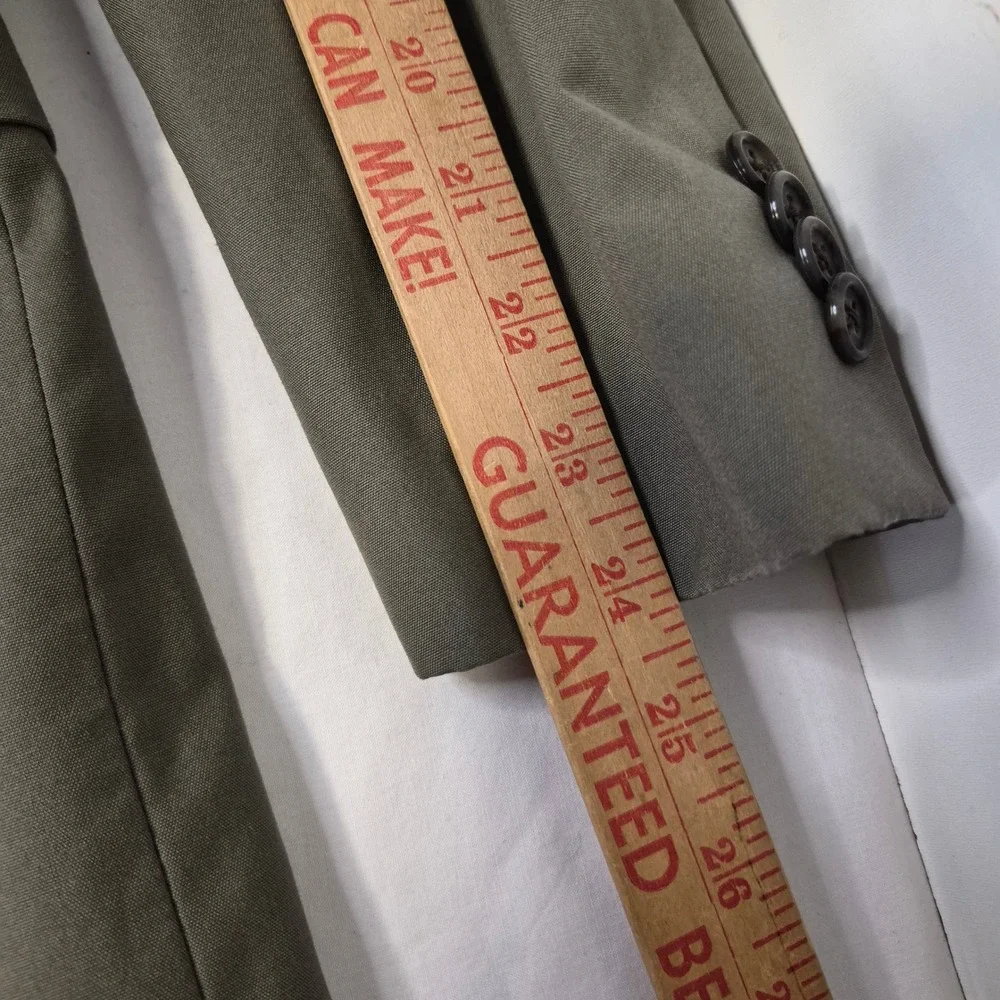 Brooks Brothers Blazer Men 44R Olive Green Brookscool Poplin 3-Button Sport Coat